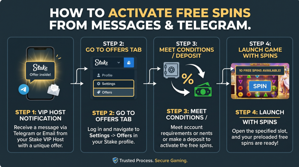 stake free spins activation