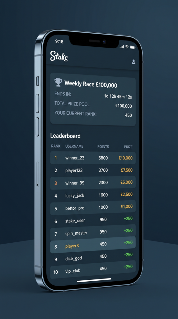 stake leaderboard mockup